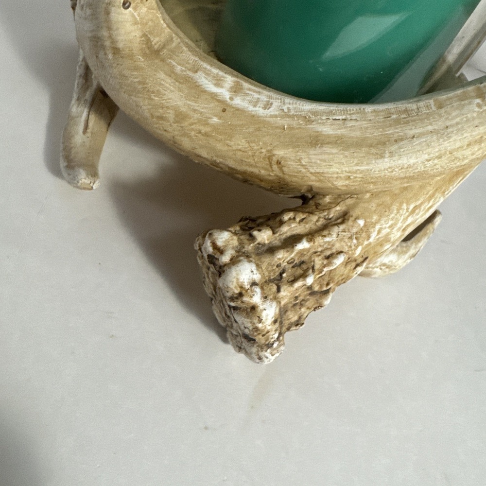 Rustic Faux Deer Antlers Candle Holders 9 Inch Set Of 2 Candles Included - Picture 3 of 11